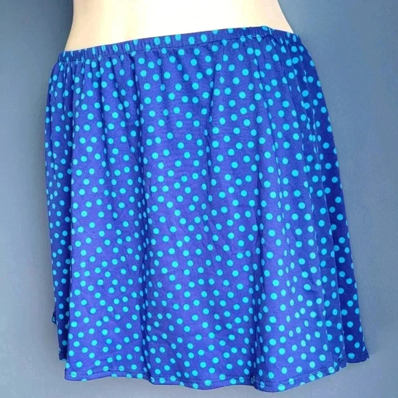 Cuter Couture Blue Polka Dot Beach Cover Up Swim Skirt Size M - Picture 3 of 4